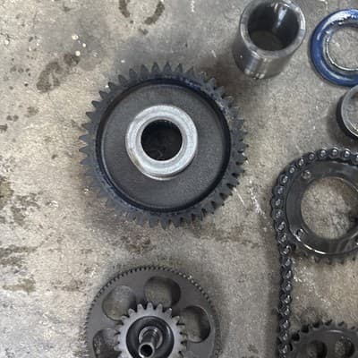 1983 HONDA V65 MAGNA VF1100C oil pump gear and chain With Shims And Primary gear - Thumbnail 2