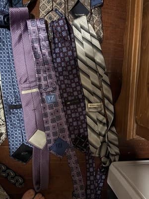 Paul Fredrick, Calvin Klein, Kenneth Cole Men's Ties Lot 31 Multicolor Geometri… - Thumbnail 7