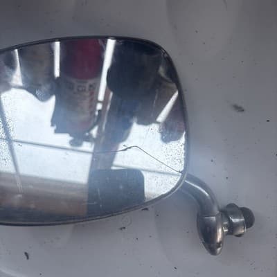 Vintage Volkswagen Beetle Side Mirror Chrome – Ball Mount – Cracked Glass - Thumbnail 3