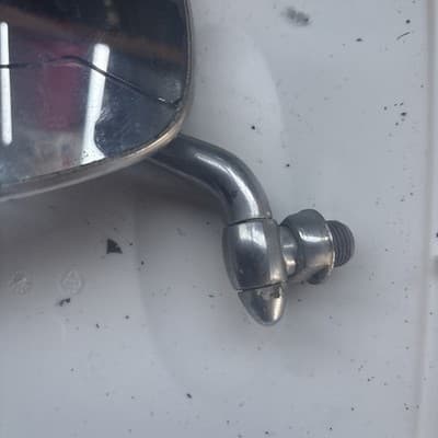 Vintage Volkswagen Beetle Side Mirror Chrome – Ball Mount – Cracked Glass - Thumbnail 4
