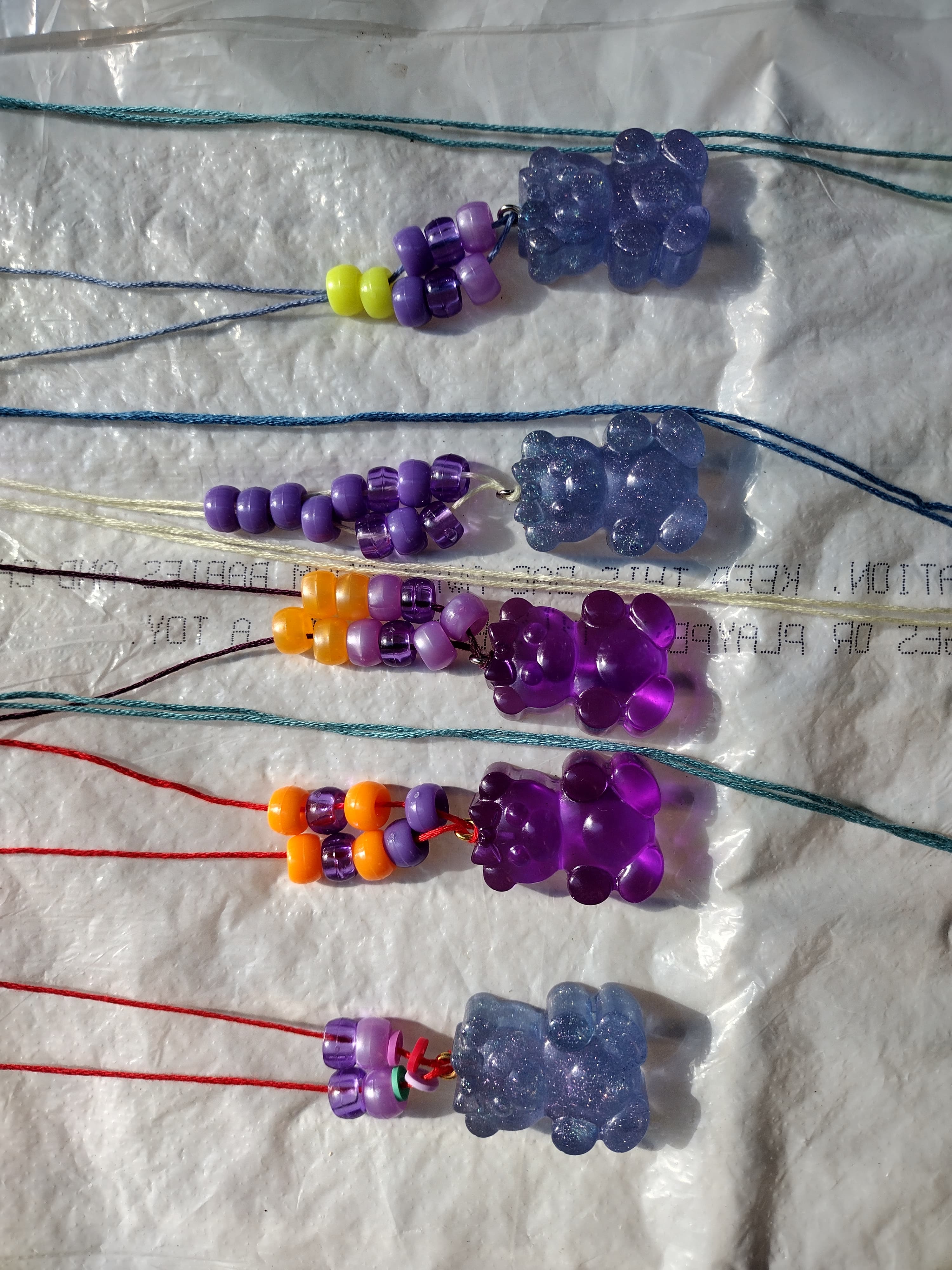 Y2K Resin Gummy Bear Necklace - Cute Chunky Bears - Thumbnail 2