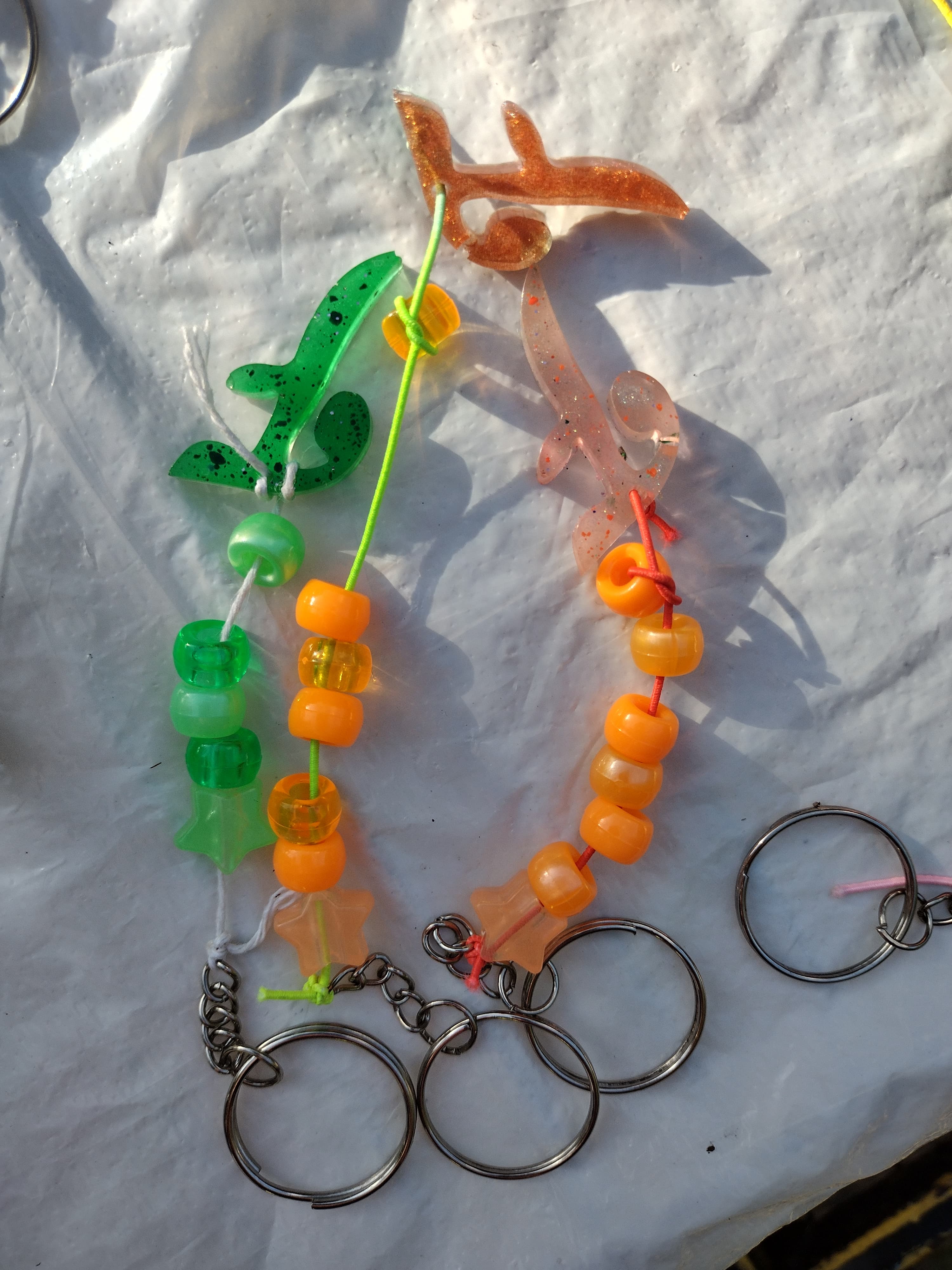 Custom Resin Initial Keychain - Personalized Bag Charm - Thumbnail 2