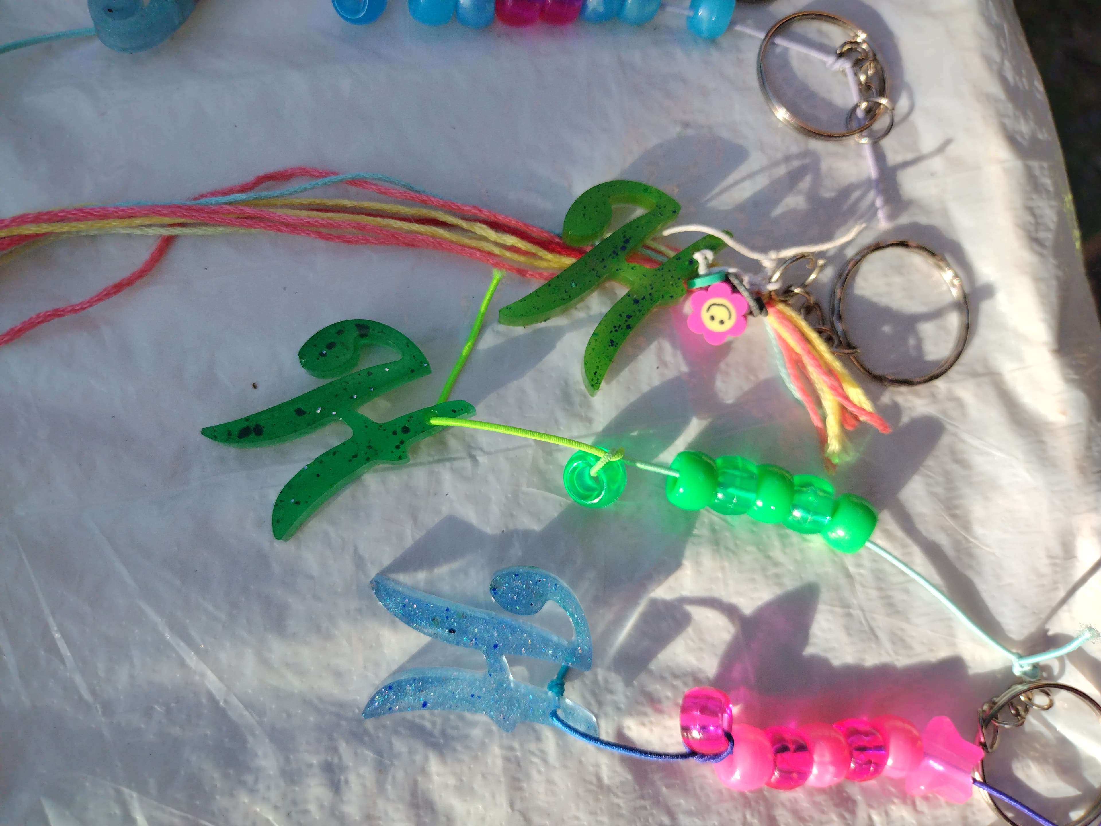 Custom Resin Initial Keychain - Personalized Bag Charm - Thumbnail 4