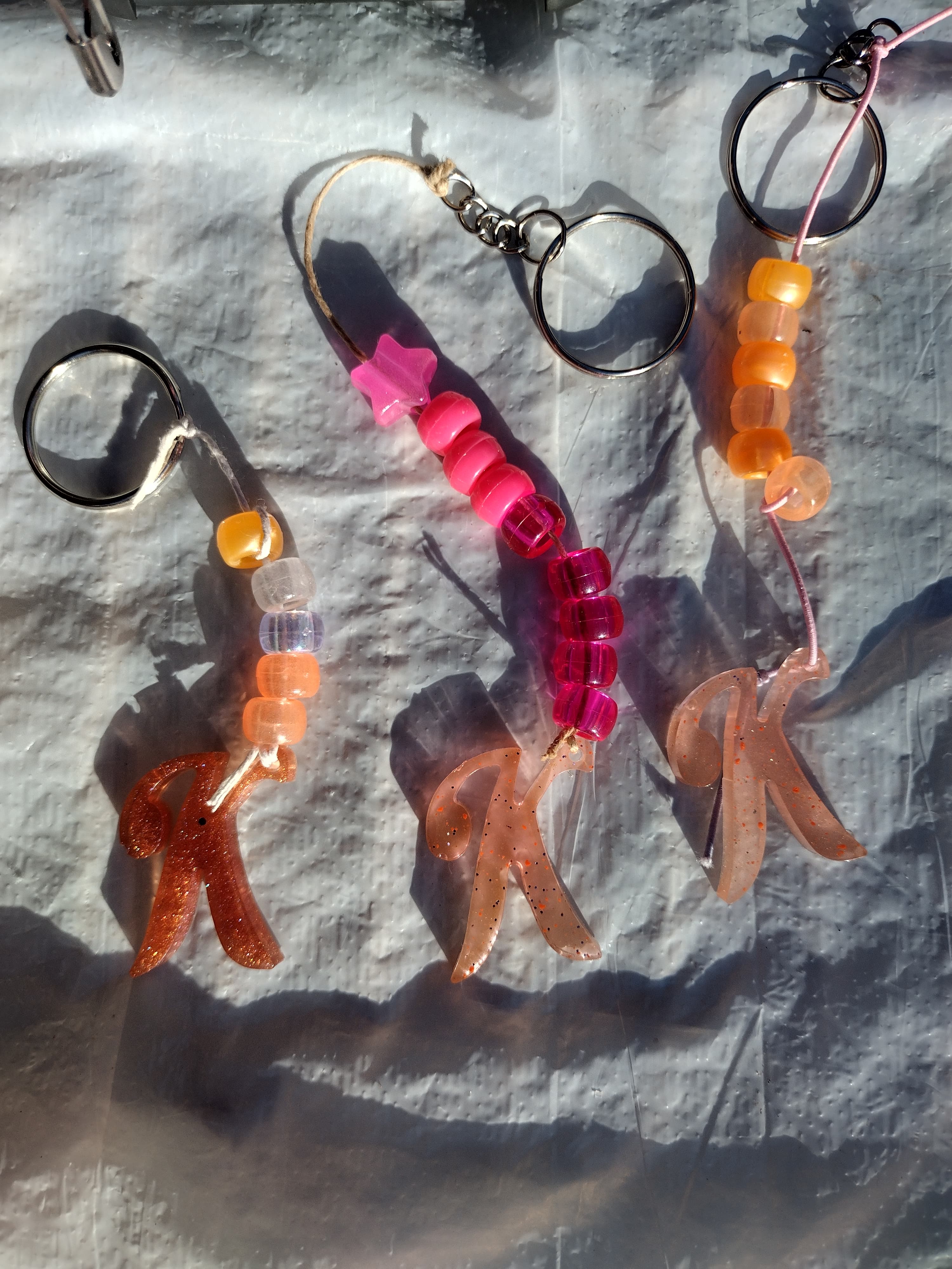 Custom Resin Initial Keychain - Personalized Bag Charm - Thumbnail 5