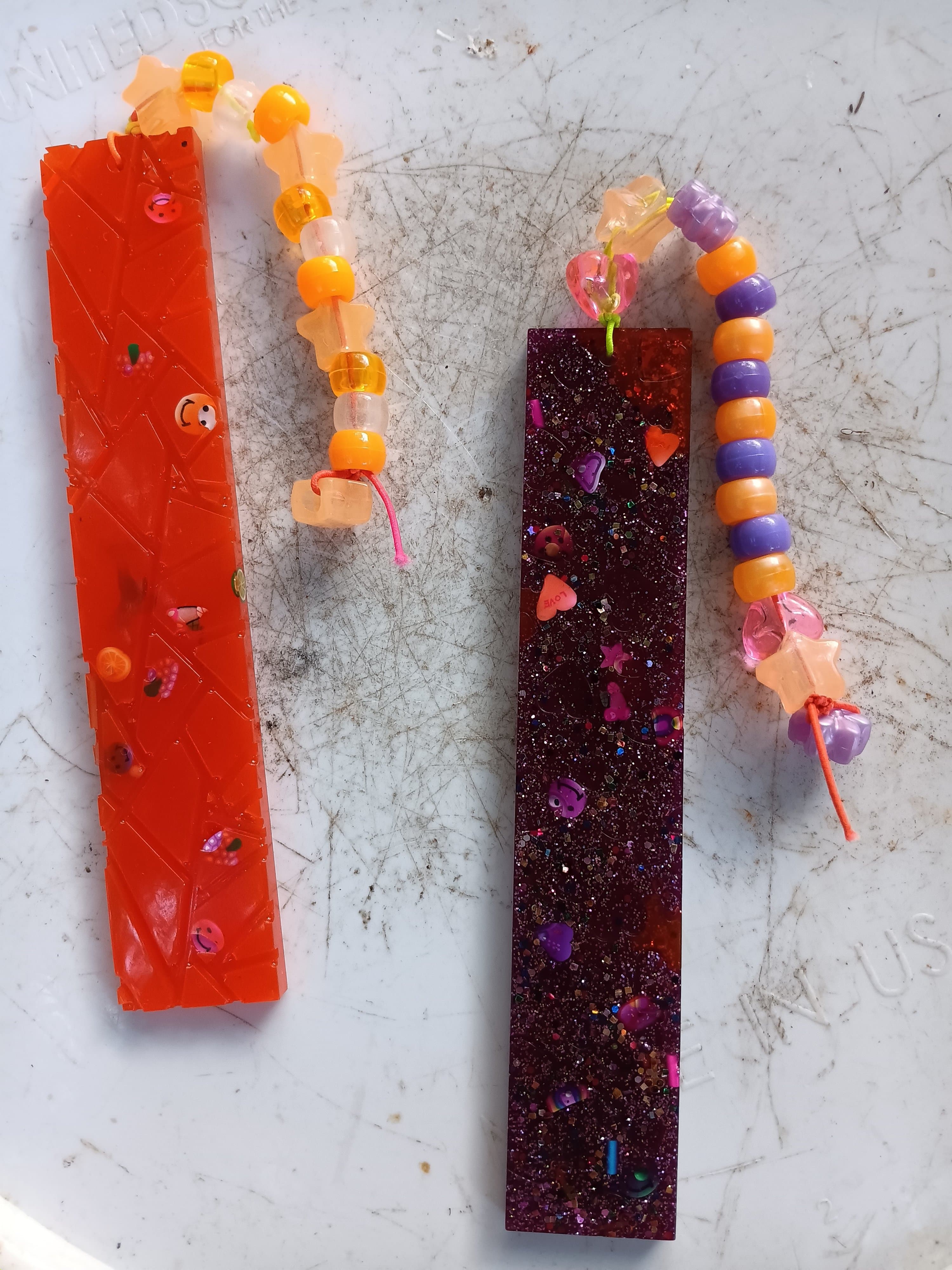Handmade Resin Bookmark with Tassel - Unique Textured Page Markers for Booklovers
