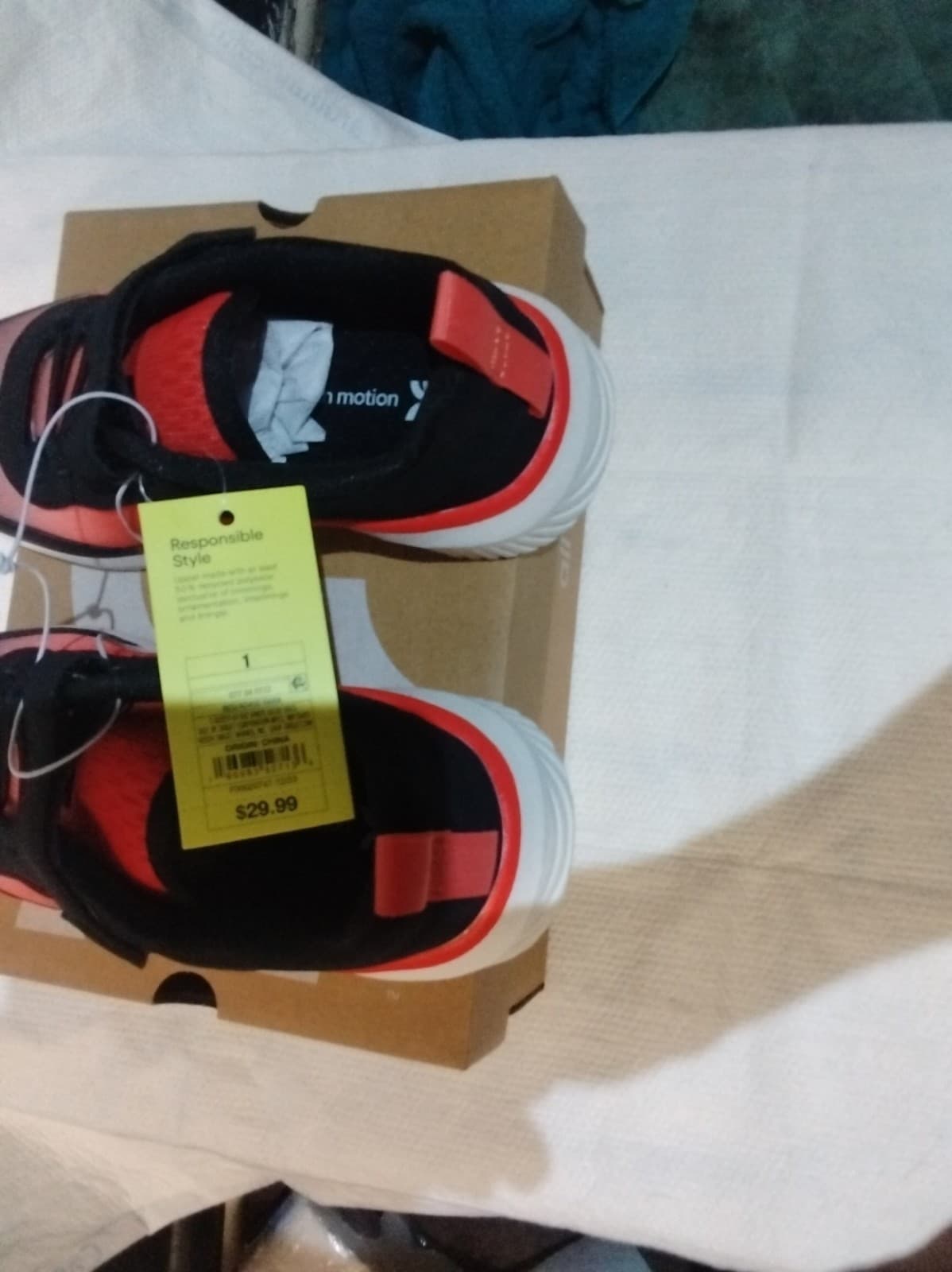 All In Motion Toddler Toni Performance School Play Sneakers Red And Black Size 1 - Thumbnail 5