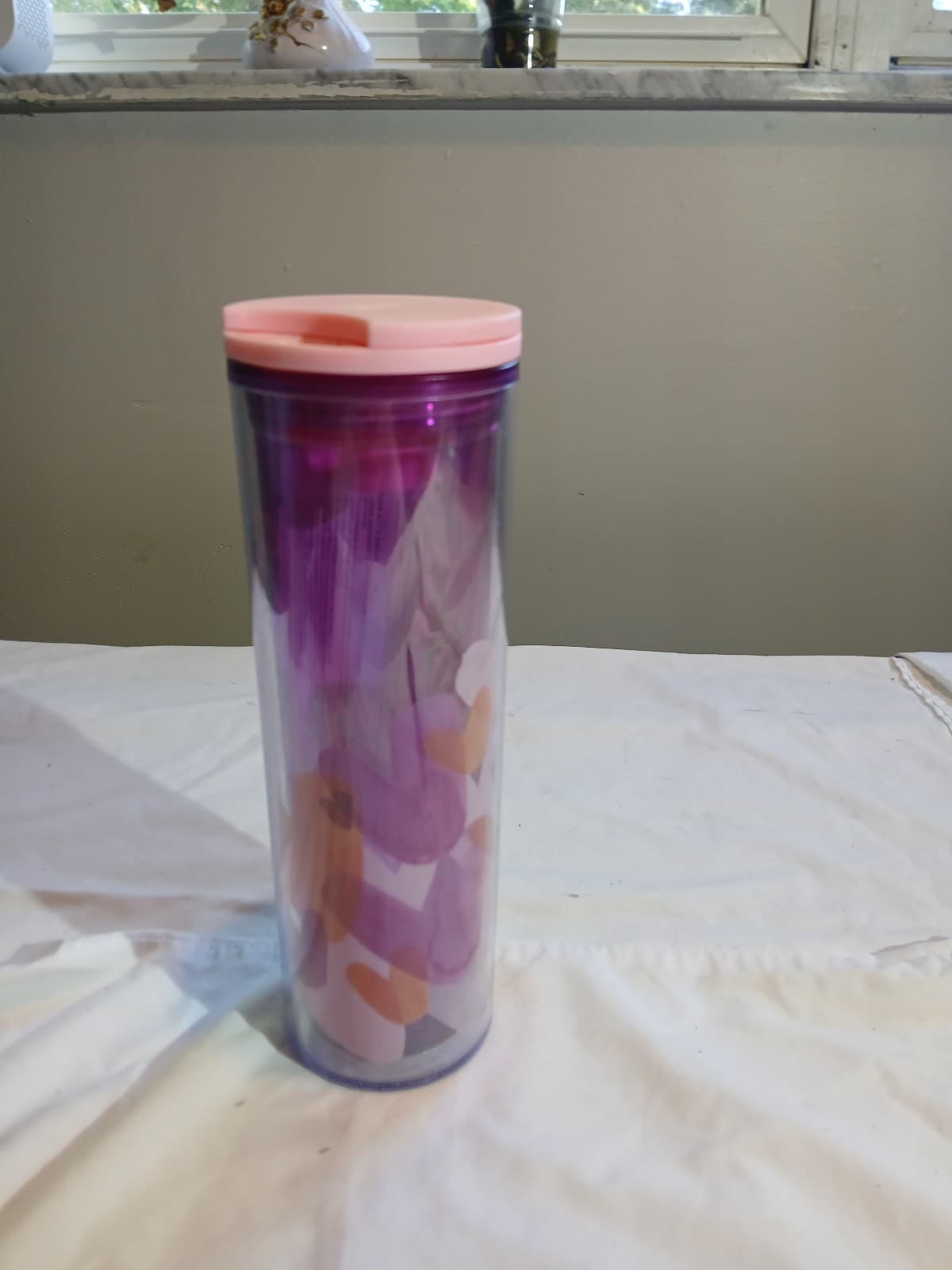 Starbucks Reusable Travel Tumbler Cup Purple with Pink Lid, Coffee & Tea - Thumbnail 3