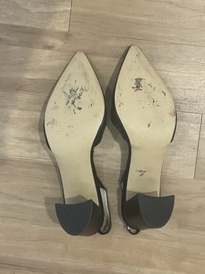 Marc Fisher Women’s Sling back Black Leather Pumps Size 10 - Thumbnail 4