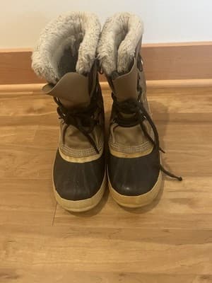 Sorel Women's Manitou Winter Snow Duck Boots Brown Waterproof Lined Size 9 - Thumbnail 2