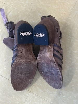Miss Macie Strappy Ankle Leather Boots Size 11 Zip In Back - Thumbnail 4