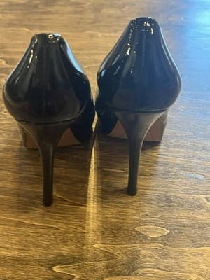 Joan & David Black Flipp Patent Leather Stiletto Platform High Heels Pumps 7.5M - Thumbnail 3
