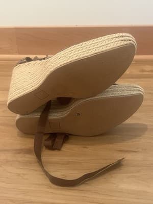 French laundry Espradille Wood Beige Size 10 Lace Up Sandals - Thumbnail 4