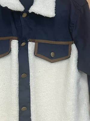 Miss Look Women Medium Sherpa And Navy Designer Jacket - Thumbnail 2