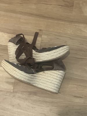 French laundry Espradille Wood Beige Size 10 Lace Up Sandals - Thumbnail 6