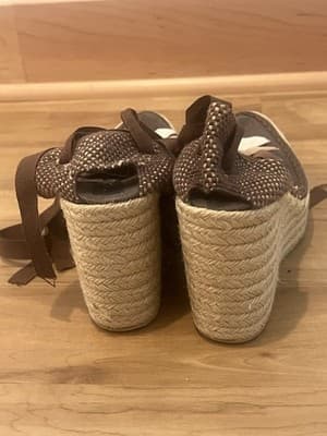 French laundry Espradille Wood Beige Size 10 Lace Up Sandals - Thumbnail 3