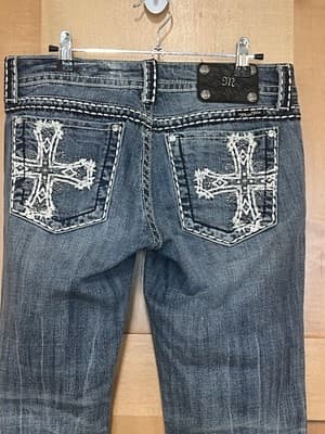 Miss Me Jeans With Embroidered Cross On Pocket Size 29 - Thumbnail 4