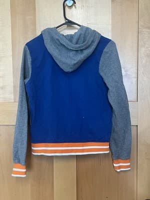 New York Mets New Era Adult Zip Hoodie Small Gray Blue Hooded Sequins - Thumbnail 4