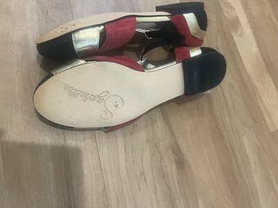 Anthropologie seychelles Flats 8 Red And Black Suede Excellent Condition - Thumbnail 5