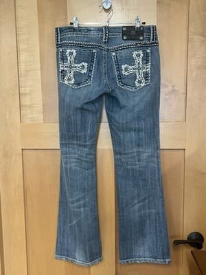 Miss Me Jeans With Embroidered Cross On Pocket Size 29 - Thumbnail 3