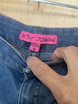Sz 16 Girls Betsey Johnson Denim Jean Shorts - Thumbnail 3