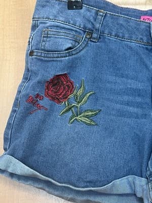 Sz 16 Girls Betsey Johnson Denim Jean Shorts - Thumbnail 2
