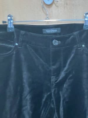 White House Black Market Womens Pants Size 6R Noir Black Velvet Slim Leg - Thumbnail 2