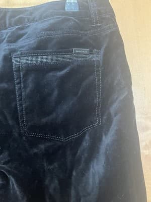 White House Black Market Womens Pants Size 6R Noir Black Velvet Slim Leg - Thumbnail 4