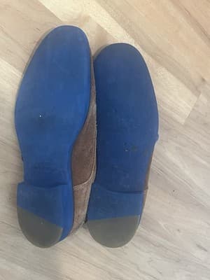 Johnston And Murphy Brown Suede Dress Shoes W/ Blue Soles Rare HTF Sz 10.5 - Thumbnail 6