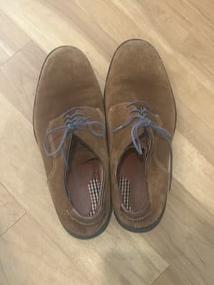 Johnston And Murphy Brown Suede Dress Shoes W/ Blue Soles Rare HTF Sz 10.5 - Thumbnail 5