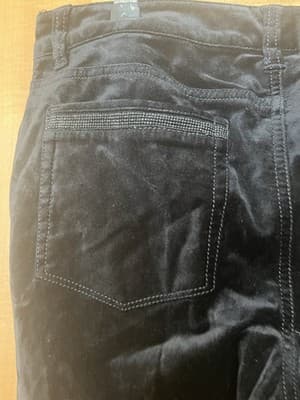 White House Black Market Womens Pants Size 6R Noir Black Velvet Slim Leg - Thumbnail 5