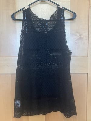 Laundry Women's Lace Black Tank Top Size Medium NWT - Thumbnail 4