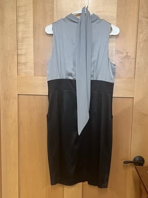 Sophia Christina Dress Womens 12 Black Silver Ruffle With Pockets - Thumbnail 3
