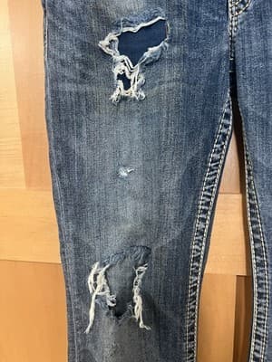 Silver Jeans Pioneer Bootcut Distressed Thick Stitch Denim Jeans W32 L33 - Thumbnail 3