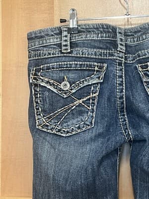 Silver Jeans Pioneer Bootcut Distressed Thick Stitch Denim Jeans W32 L33 - Thumbnail 7