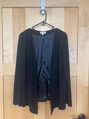 Sequin Hearts Womens Open Front Black Blazer Size L