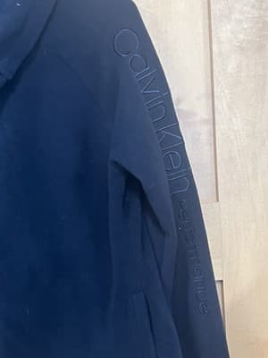 Calvin Klein Jacket Women's Medium Navy Performance Activewear Fleece Full Zip - Thumbnail 3