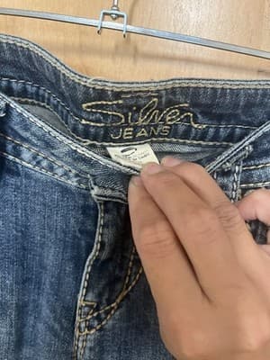 Silver Jeans Pioneer Bootcut Distressed Thick Stitch Denim Jeans W32 L33 - Thumbnail 4