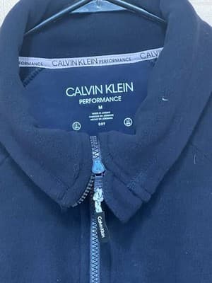 Calvin Klein Jacket Women's Medium Navy Performance Activewear Fleece Full Zip - Thumbnail 4
