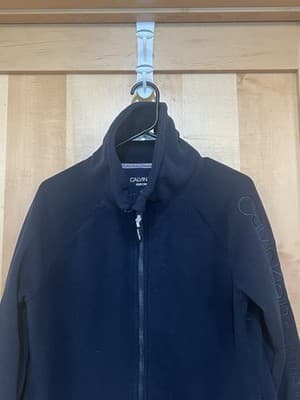 Calvin Klein Jacket Women's Medium Navy Performance Activewear Fleece Full Zip - Thumbnail 5