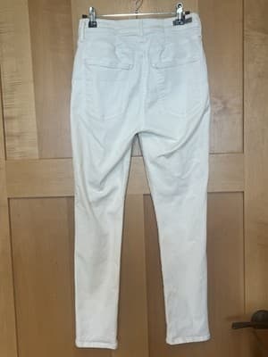 Citizens of Humanity Sz 26 Rocket Crop High Rise Skinny Distressed White Jeans - Thumbnail 6
