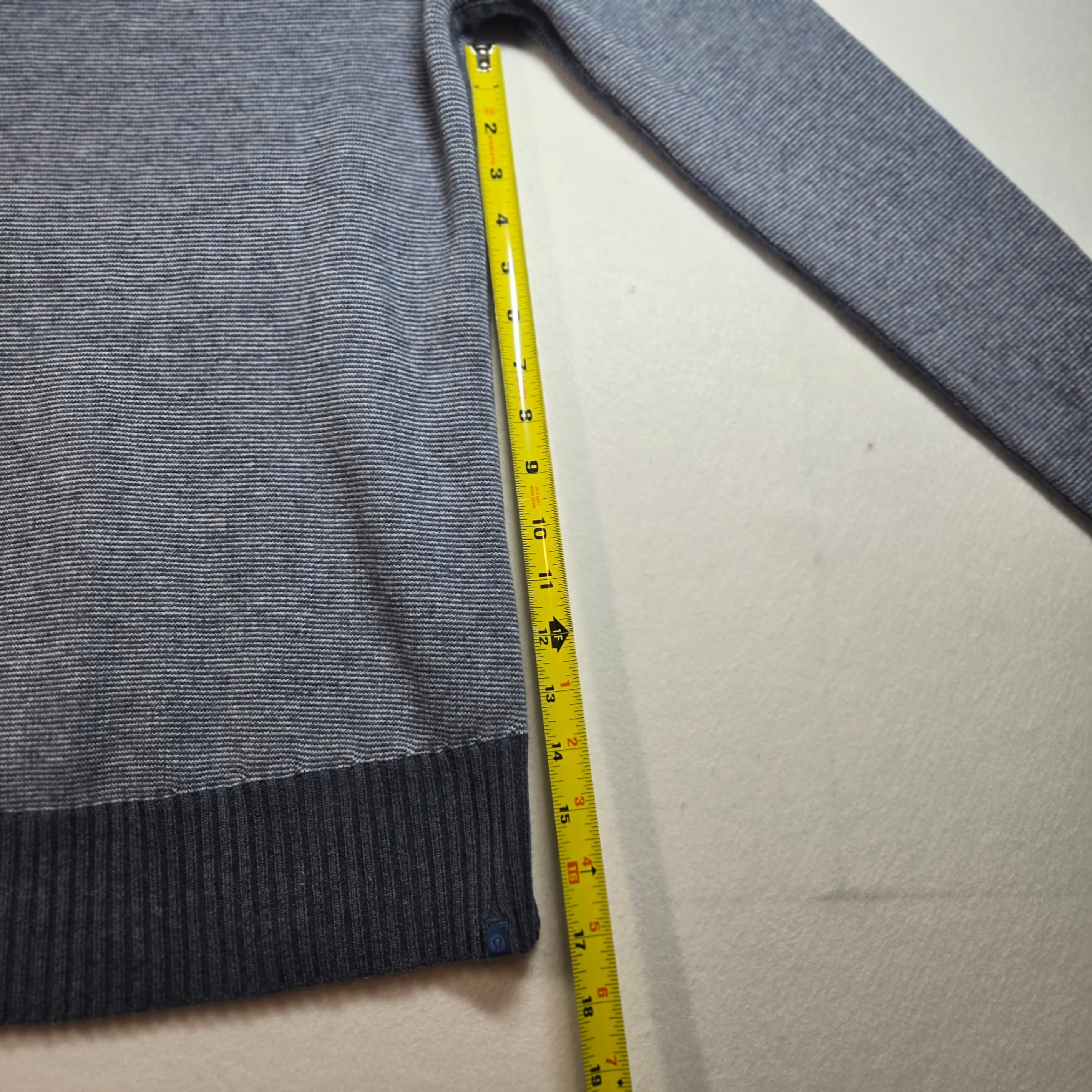 Lululemon Blue Striped Sweater with Ribbed Hem - Thumbnail 2