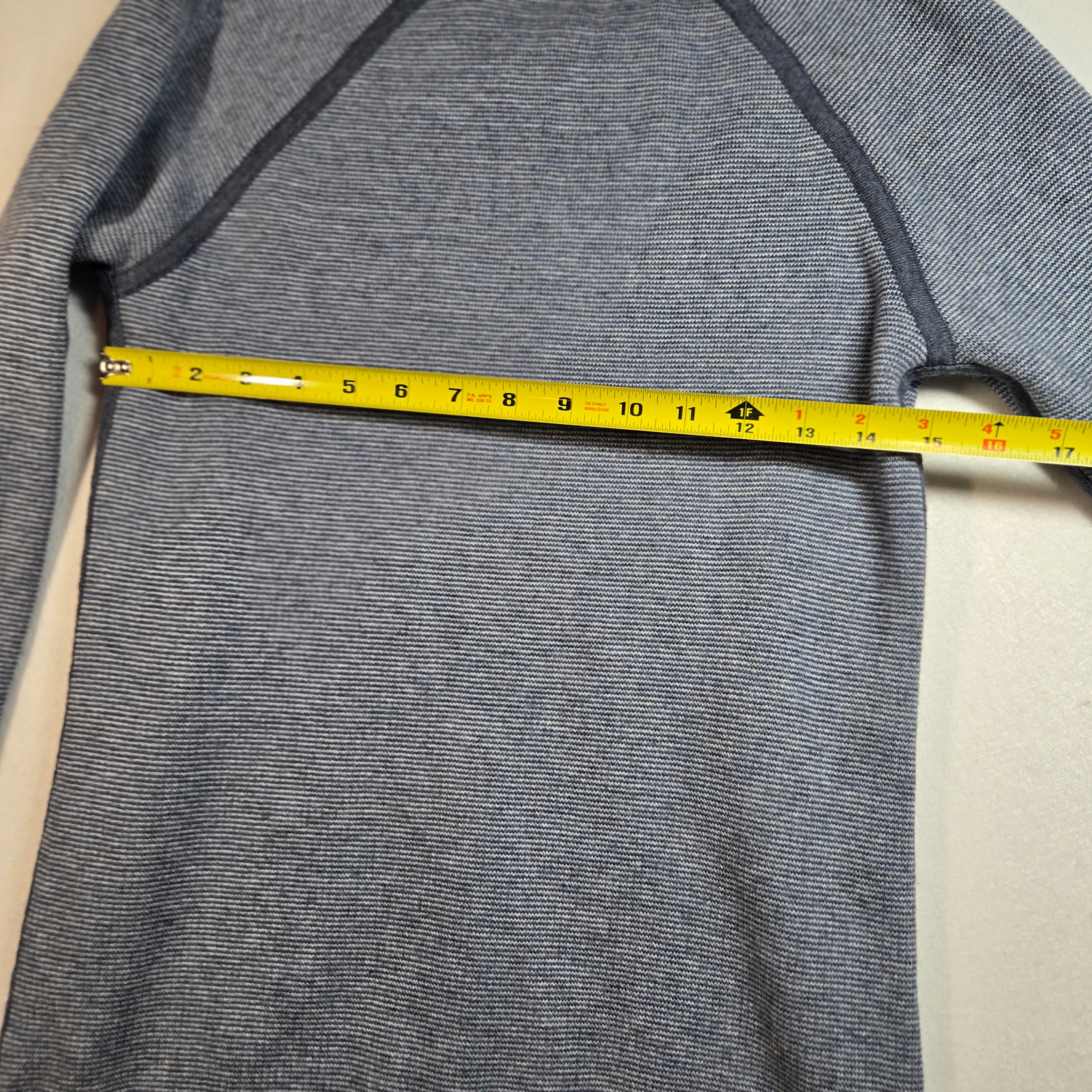 Lululemon Blue Striped Sweater with Ribbed Hem - Thumbnail 3