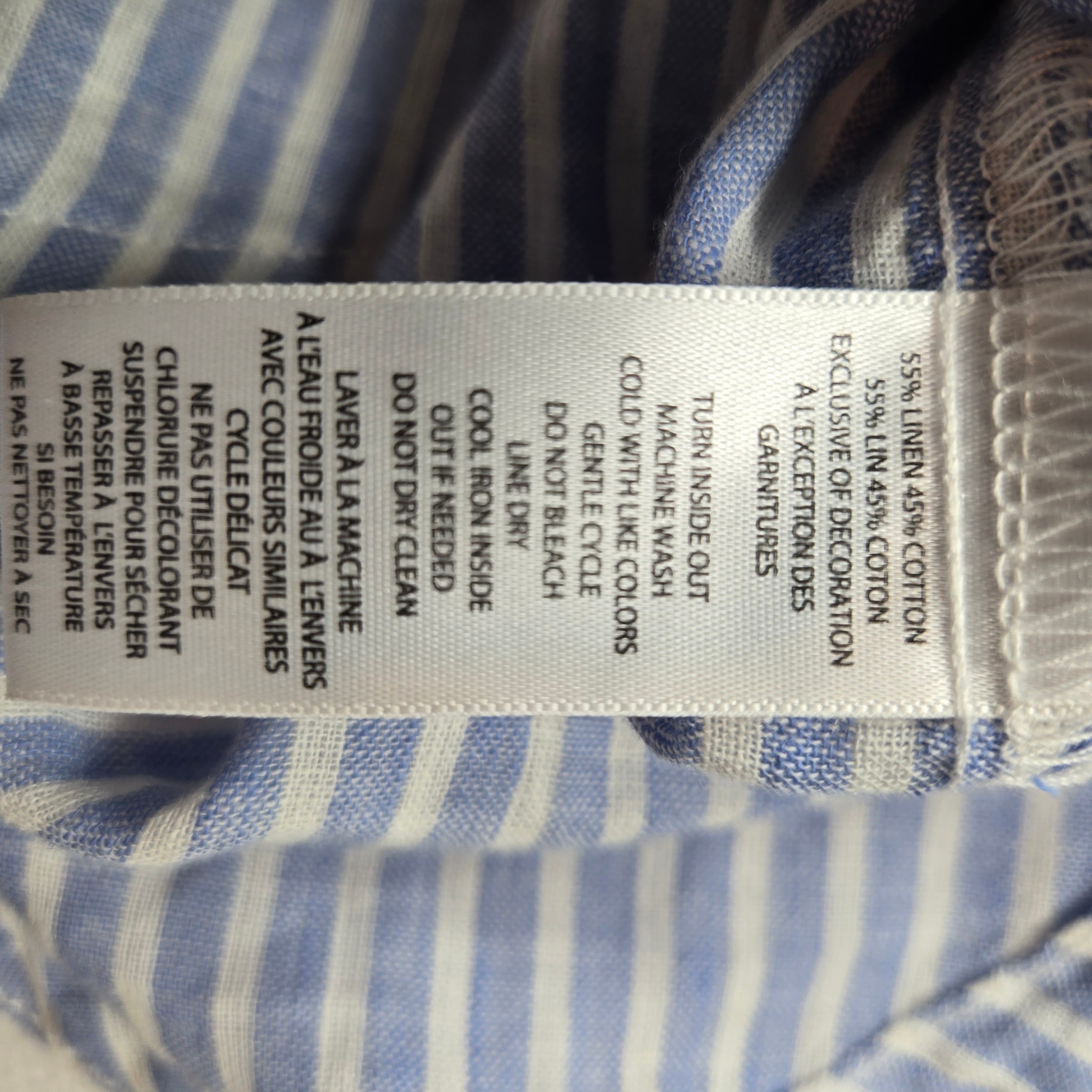 Beach Lunch Lounge Blue Striped Sleeveless Top with Embroidered Detail Size XS - Thumbnail 4
