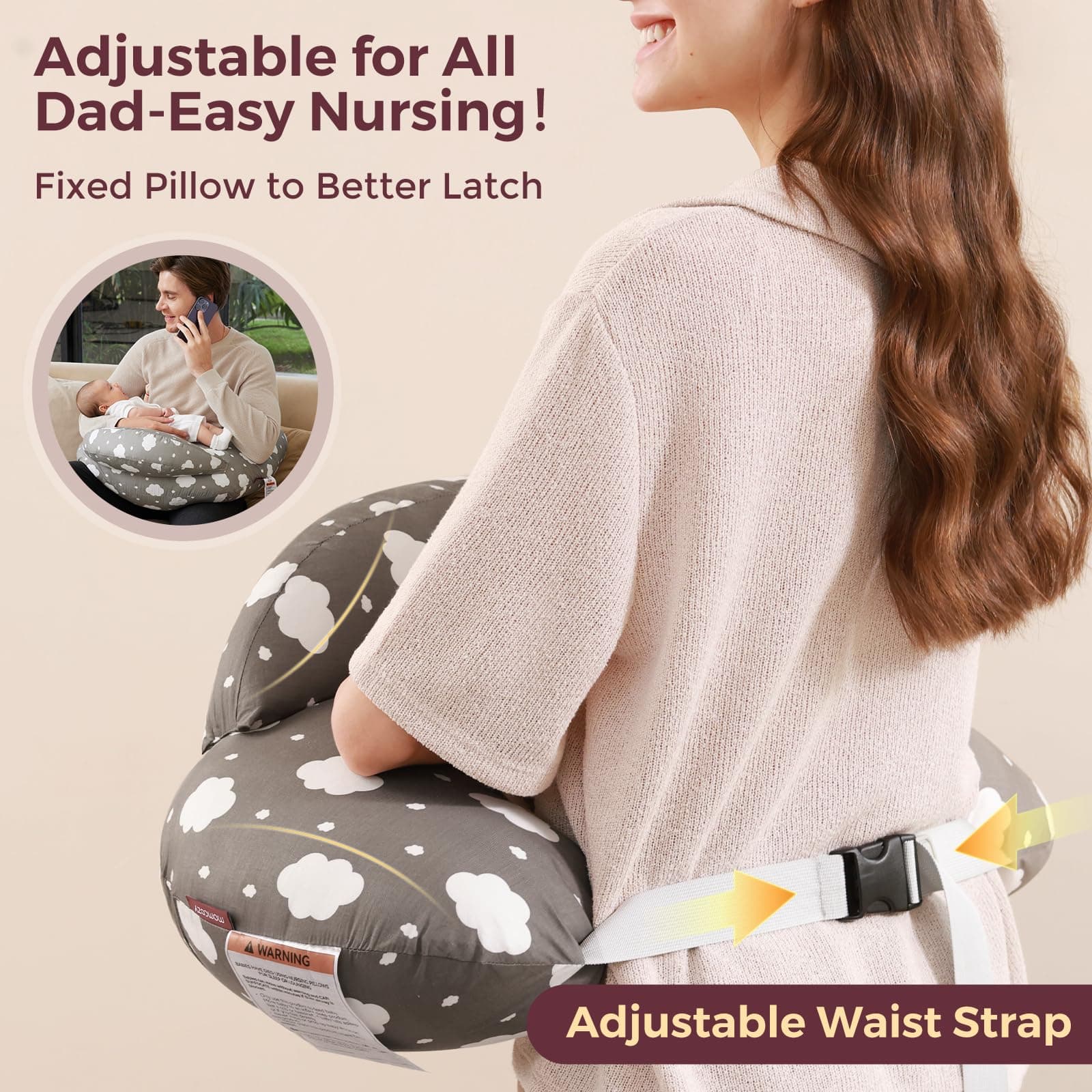 Momcozy Original Pillow for Baby-Pioneering Safety Fence- Wider Feeding Pillows - Thumbnail 6