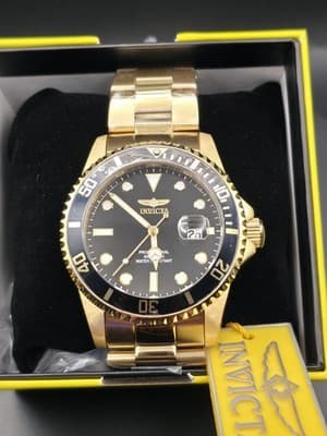 Invicta Pro Diver 33271 Men’s 42mm Gold Tone Black Dial Watch