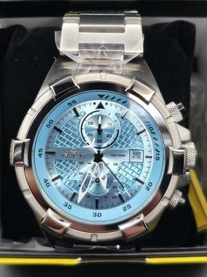 Invicta Aviator Falcon 49252 Men’s 50.5mm Light Blue Dial Steel Watch