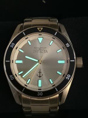 Invicta 49986 Ocean Voyage 39mm Gold Tone Black Bezel Watch