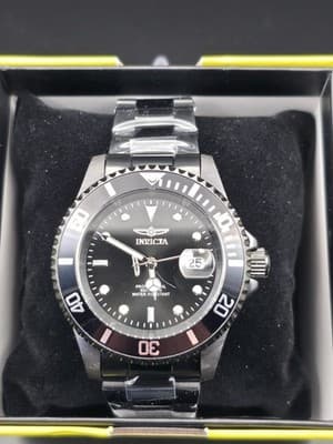 Invicta Pro Diver Novalix Men's Black Dial Wristwatch Black Metal Band 50570