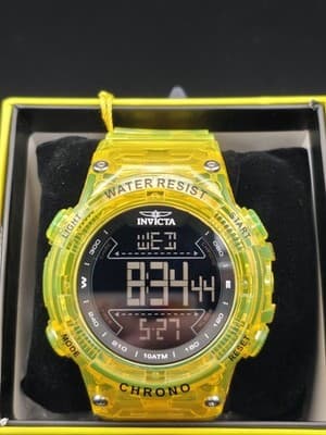 Invicta Racing Burnout Digital 49044 Men’s 52mm Transparent Yellow Watch