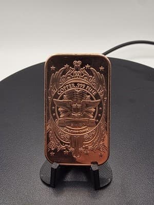1 oz .999 Fine Copper Bar Liberty Eagle Design Bullion – Fast Ship - Thumbnail 2